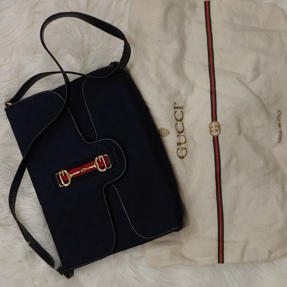 Authentic Vintage Gucci GG Monogram Supreme Sherry Web Horsebit Clutch Shoulder - Picture 3 of 11